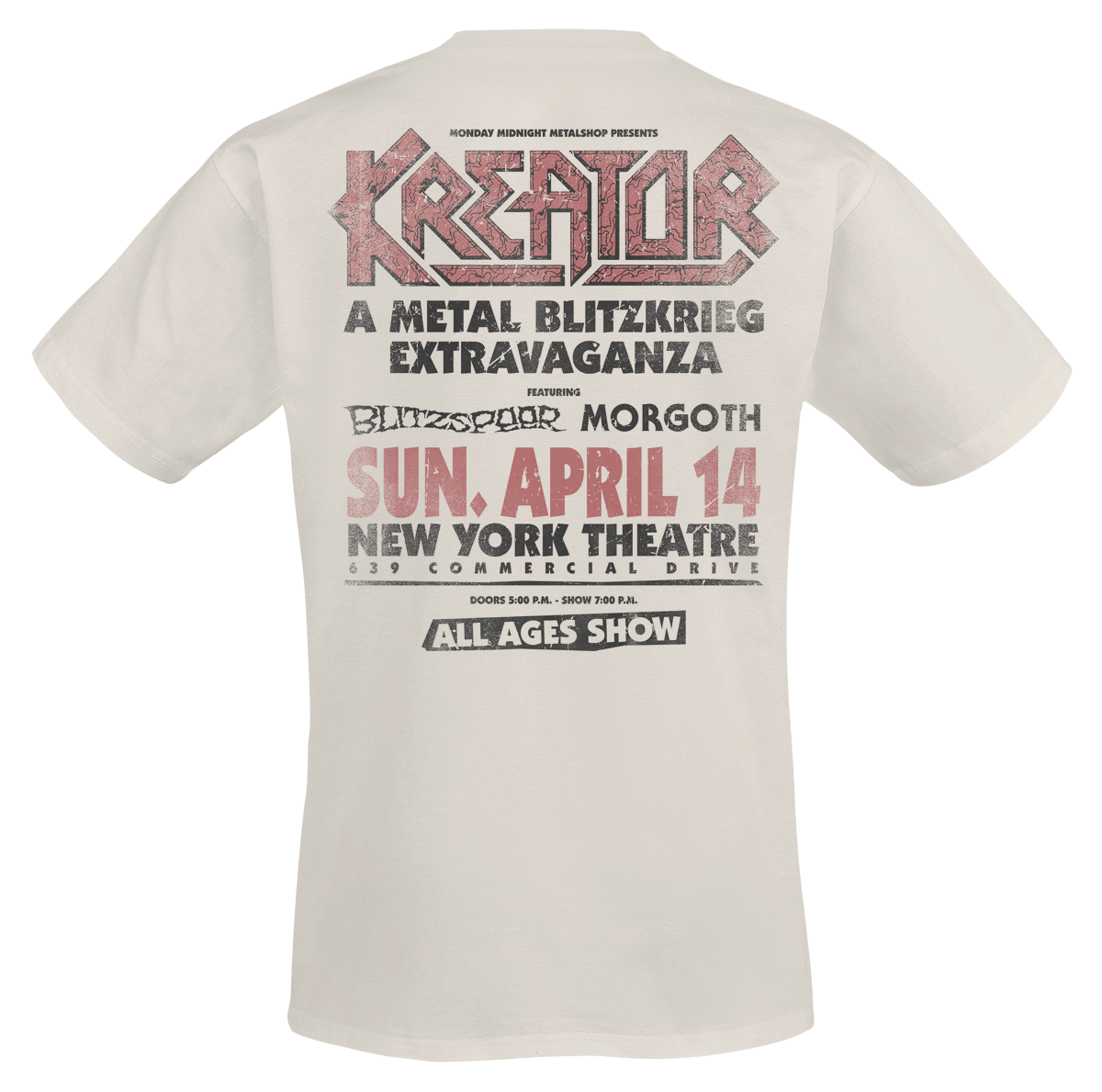 T-Shirt Manches courtes  de Kreator - Vancouver 1991 - S à 3XL - pour Homme - naturel - Kreator - View 2