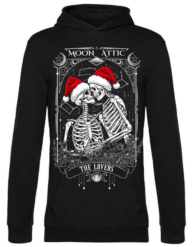 Sweat-shirt à capuche Gothic de Hysteria Ink - The Lovers Xmas - S à 3XL - pour Homme - noir - Hysteria Ink