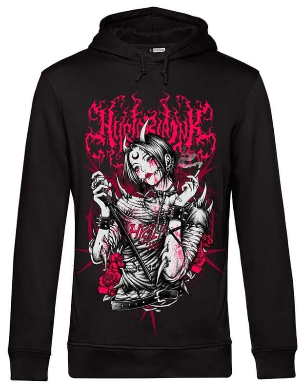 Sweat-shirt à capuche Gothic de Hysteria Ink - Manga Punk - S à 3XL - pour Homme - noir - Hysteria Ink