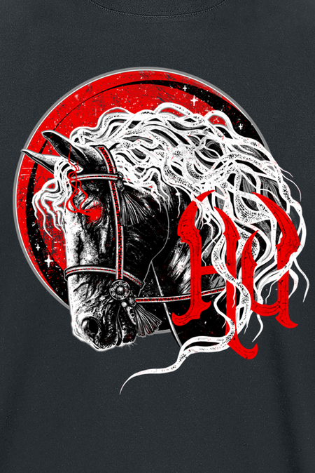 T-Shirt Manches courtes  de The Hu - Red Eyes Horse - S à XXL - pour Homme - noir - The Hu - View 2