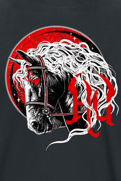 T-Shirt Manches courtes  de The Hu - Red Eyes Horse - S à XXL - pour Homme - noir - The Hu - View 2
