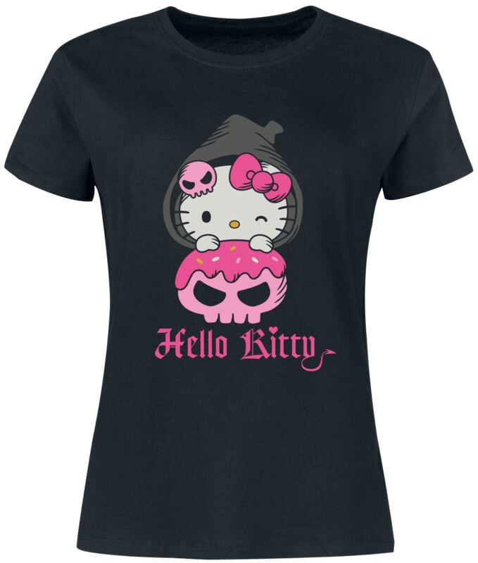 T-Shirt Manches courtes  de Hello Kitty - S à 3XL - pour Femme - noir - Hello Kitty