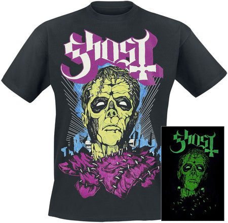 T-Shirt Manches courtes  de Ghost - Frank - Glow In The Dark - S à 5XL - pour Homme - noir - Ghost