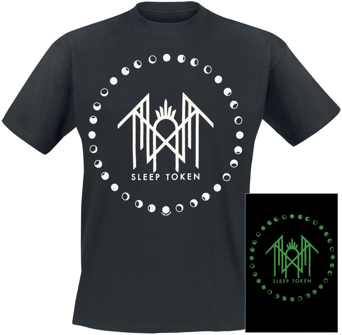 T-Shirt Manches courtes  de Sleep Token - Moon Phase - Glow In The Dark - S à 5XL - pour Homme - noir - Sleep Token