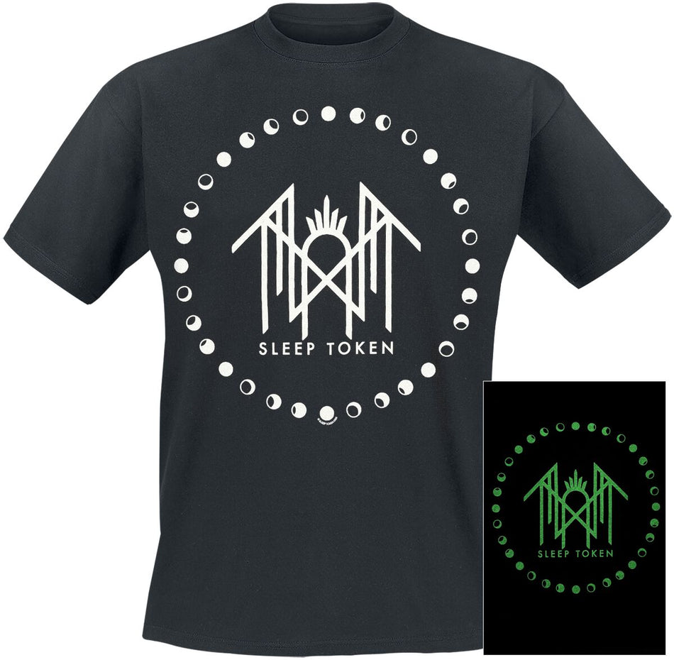 T-Shirt Manches courtes  de Sleep Token - Moon Phase - Glow In The Dark - S à 5XL - pour Homme - noir - Sleep Token