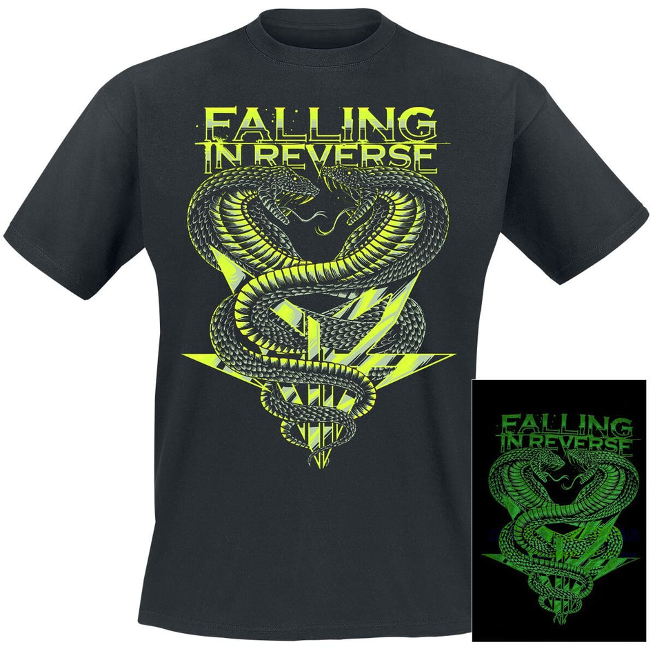 T-Shirt Manches courtes  de Falling In Reverse - Cobra - Glow In The Dark - S à 5XL - pour Homme - noir - Falling In Reverse