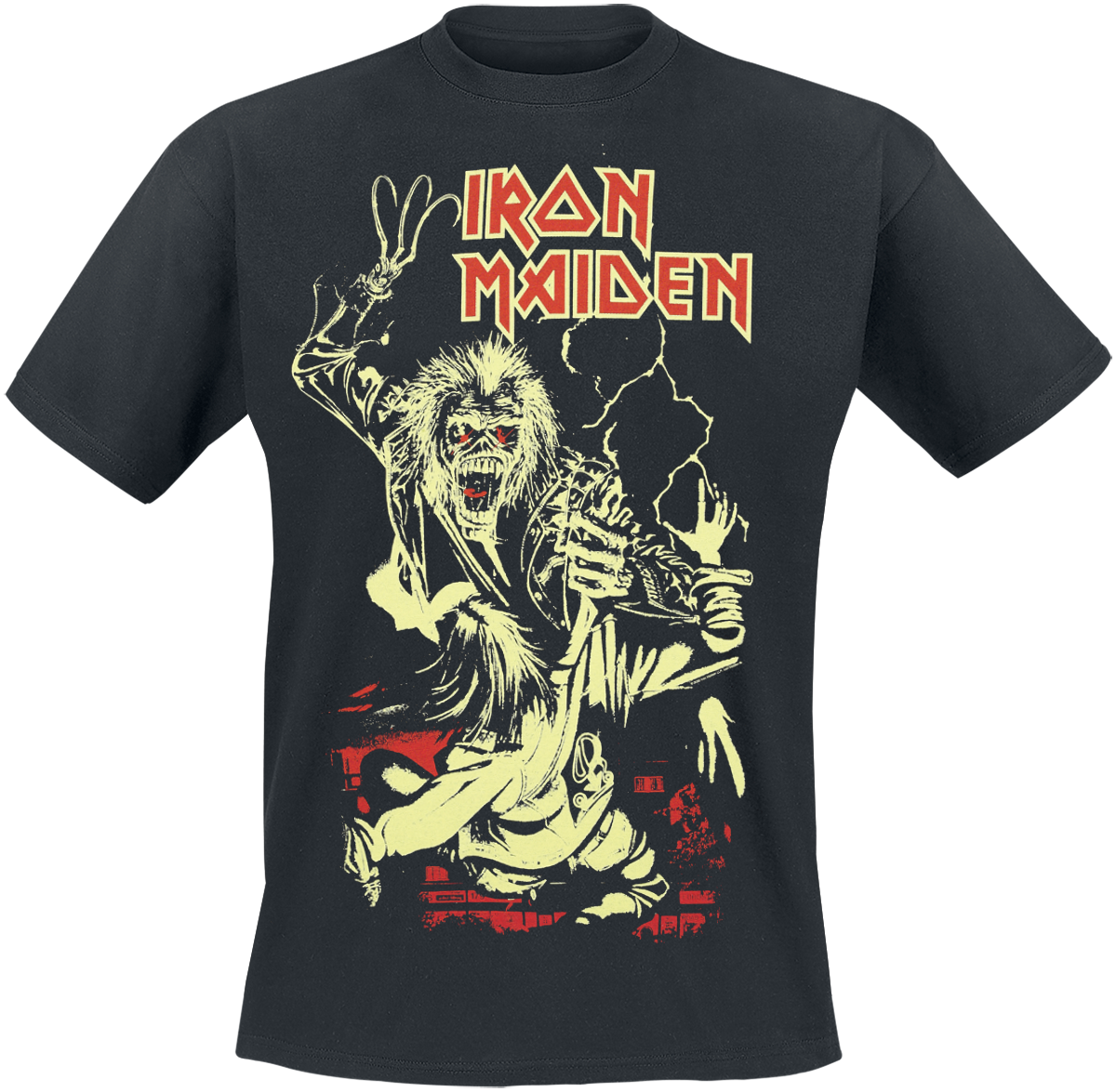 T-Shirt Manches courtes  de Iron Maiden - Fire Ring - Glow In The Dark - S à 5XL - pour Homme - noir - Iron Maiden - View 2