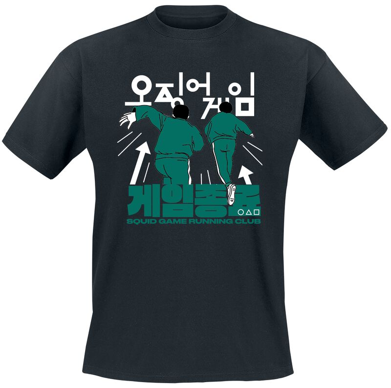 T-Shirt Manches courtes  de Squid Game - Running Club - M à 3XL - pour Homme - noir - Squid Game
