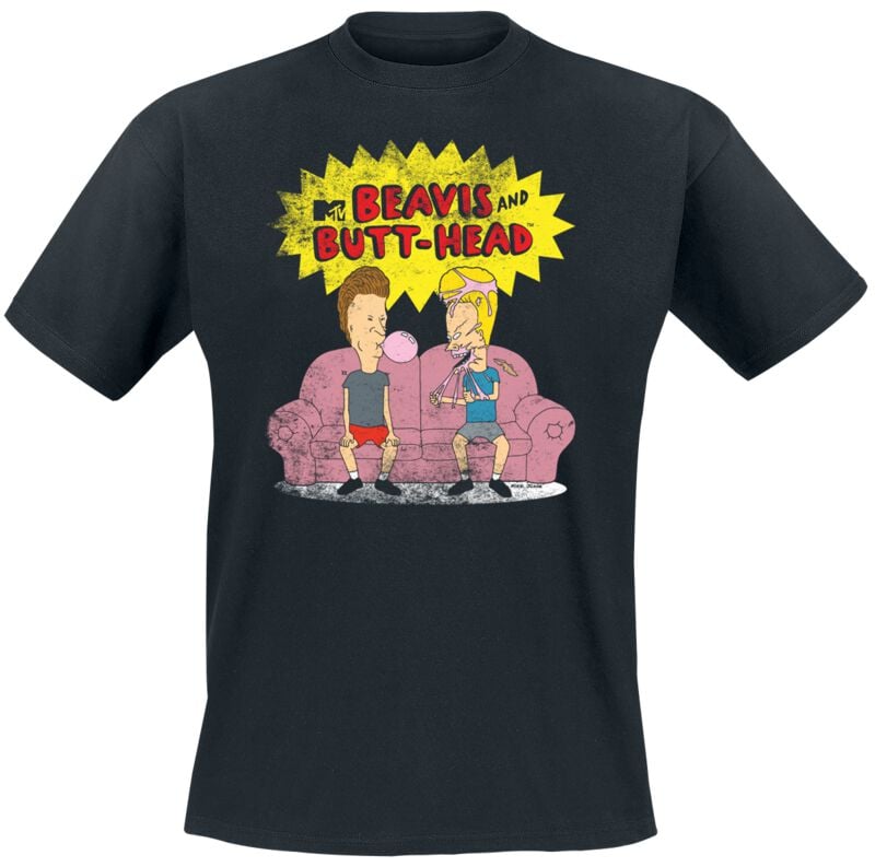 T-Shirt Manches courtes  de Beavis And Butt-Head - S à XXL - pour Homme - noir - Beavis And Butt-Head