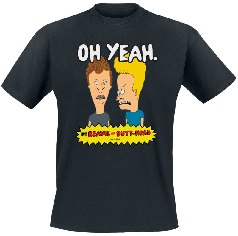 T-Shirt Manches courtes  de Beavis And Butt-Head - Oh Yeah! - S à XXL - pour Homme - noir - Beavis And Butt-Head
