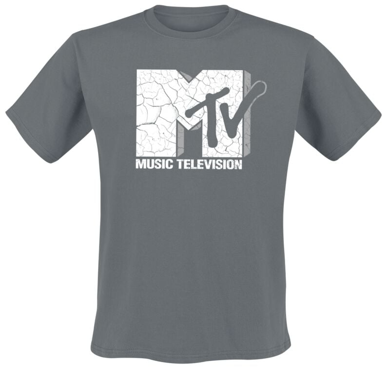 T-Shirt Manches courtes  de MTV - Cracked Logo - S à XXL - pour Homme - gris foncé - MTV