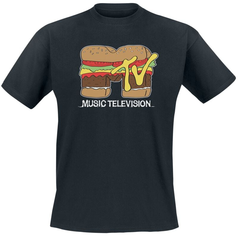 T-Shirt Manches courtes  de MTV - MTV Hamburger - S à M - pour Homme - noir - MTV
