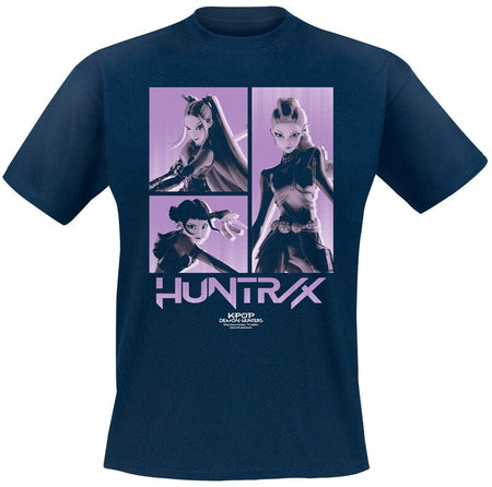 T-Shirt Manches courtes  de KPop Demon Hunters - Huntrix - S à XXL - pour Unisexe - marine - KPop Demon Hunters