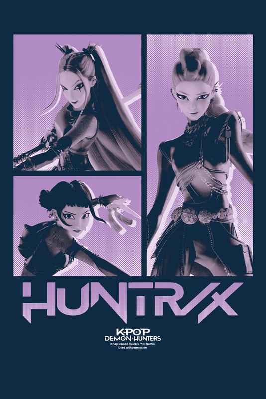 T-Shirt Manches courtes  de KPop Demon Hunters - Huntrix - S à XXL - pour Unisexe - marine - KPop Demon Hunters - View 2