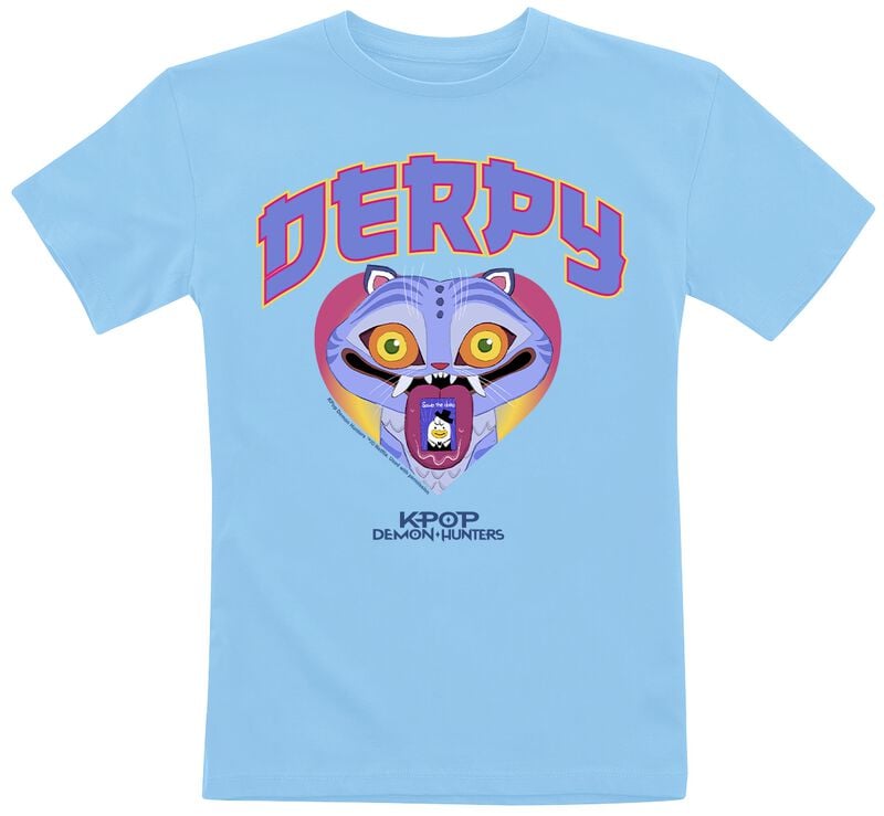 T-shirt  de KPop Demon Hunters - Derpy - 104 à 152 - pour Enfants - bleu clair - KPop Demon Hunters