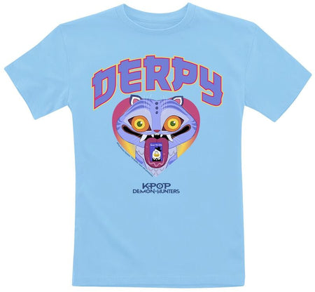 T-shirt  de KPop Demon Hunters - Derpy - 104 à 152 - pour Enfants - bleu clair - KPop Demon Hunters
