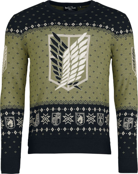Pull de Noël  de L'Attaque Des Titans - Rebel Squad - S à 3XL - pour Homme - multicolore - L'Attaque Des Titans