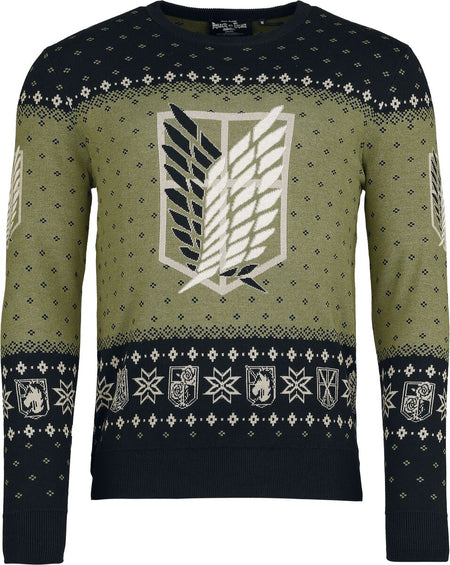 Pull de Noël  de L'Attaque Des Titans - Rebel Squad - XL à XXL - pour Homme - multicolore - L'Attaque Des Titans