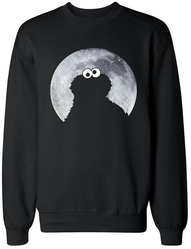 Sweat-shirt  de Sesame Street - Krümelmonster - Moonlight - Cookie Monster - S à XXL - pour Homme - noir - Sesame Street