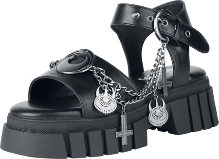 Tongs Gothic de Gothicana by EMP - The Void - EU37 à EU41 - pour Femme - noir - Gothicana by EMP