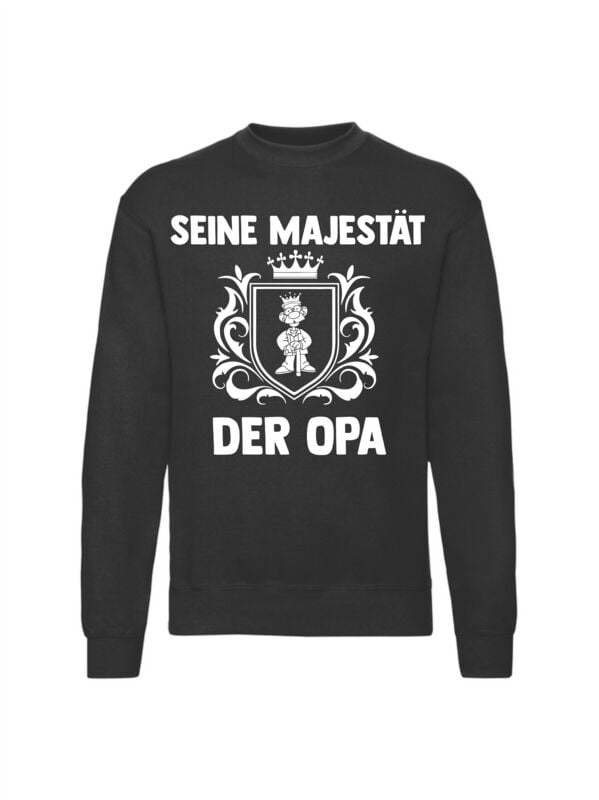 Sweat-shirt Fun de Slogans - Ihre Majestät der Opa - M à 3XL - pour Homme - noir - Slogans