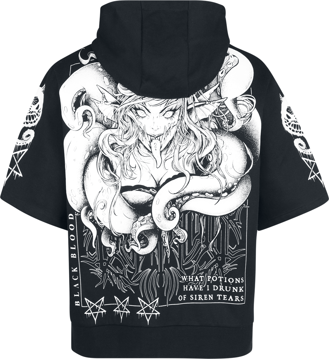 Sweat-shirt zippé à capuche Gothic de Black Blood by Gothicana - Sirens - M à XXL - pour Homme - noir - Black Blood by Gothicana - View 2