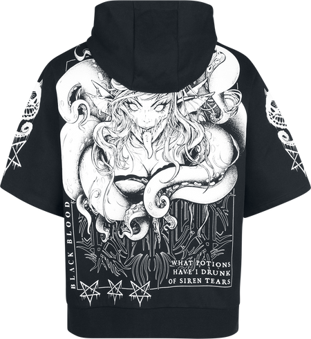 Sweat-shirt zippé à capuche Gothic de Black Blood by Gothicana - Sirens - M à XXL - pour Homme - noir - Black Blood by Gothicana - View 2