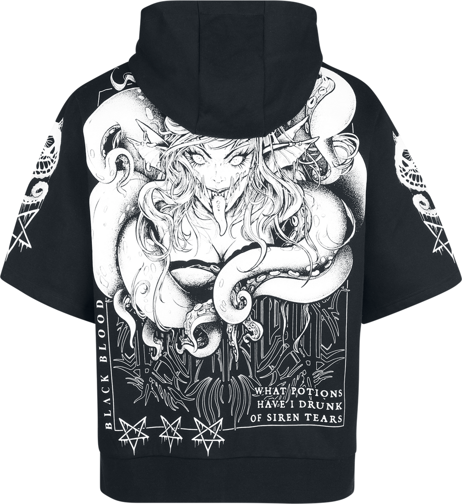 Sweat-shirt zippé à capuche Gothic de Black Blood by Gothicana - Sirens - M à XXL - pour Homme - noir - Black Blood by Gothicana - View 2