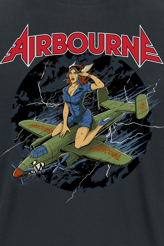 T-Shirt Manches courtes  de Airbourne - Straddled Pin-Up - S à 5XL - pour Homme - noir - Airbourne - View 2