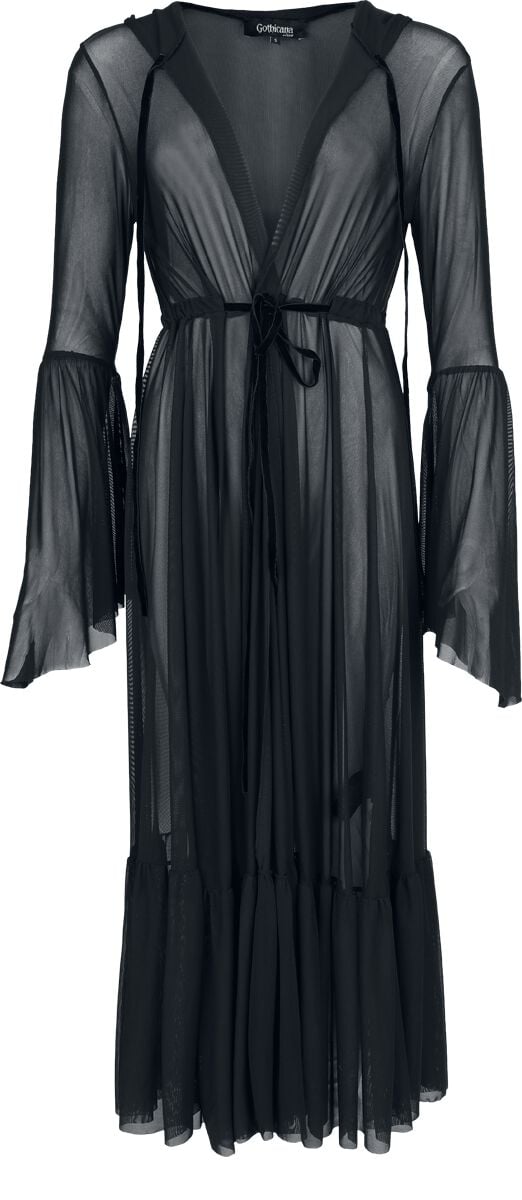 Gilets & Ponchos Gothic de Gothicana by EMP - Vailed in Darkness Dramatic Hooded Duster - S à XXL - pour Femme - noir - Gothicana by EMP