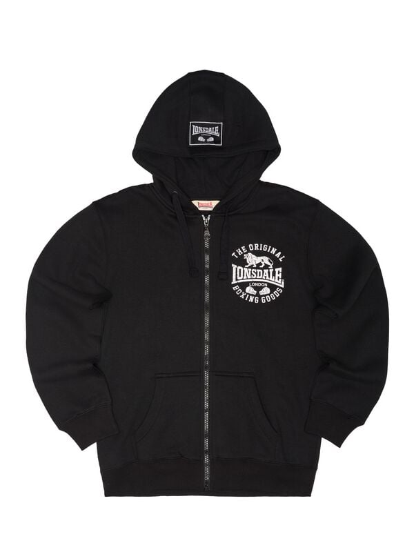 Sweat-shirt zippé à capuche  de Lonsdale London - SEGHILL - S à 3XL - pour Homme - noir - Lonsdale London