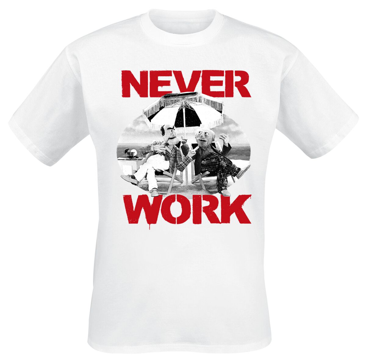 T-Shirt Manches courtes  de Le Muppet Show - Never Work - M à XXL - pour Homme - blanc - Le Muppet Show