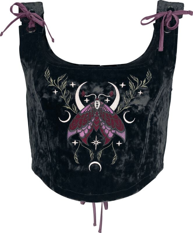 Top Gothic de Gothicana by EMP - Mystical Woods - Corset - S à L - pour Femme - noir - Gothicana by EMP