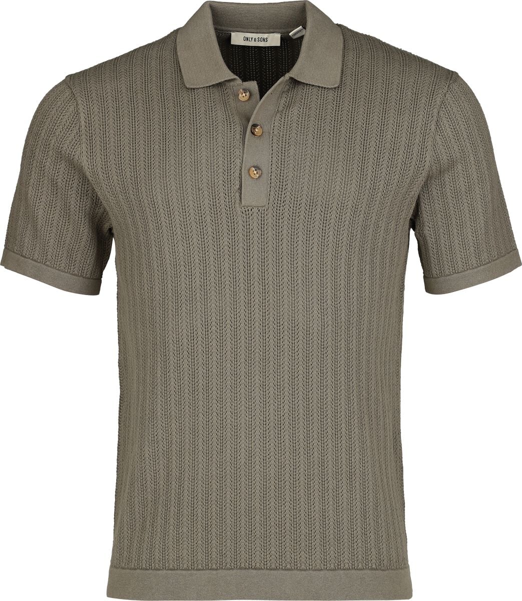 Polo  de ONLY and SONS - ONSMOON REG 12 SS POLO KNIT NOOS - S à XXL - pour Homme - olive - ONLY and SONS