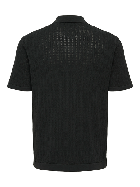 Polo  de ONLY and SONS - ONSMOON REG 12 SS POLO KNIT NOOS - S à XXL - pour Homme - noir - ONLY and SONS - View 2