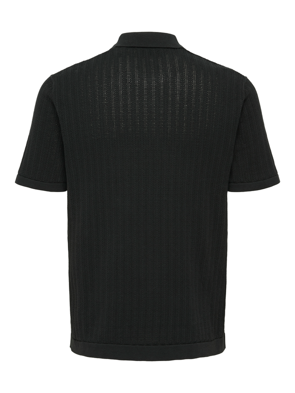 Polo  de ONLY and SONS - ONSMOON REG 12 SS POLO KNIT NOOS - S à XXL - pour Homme - noir - ONLY and SONS - View 2