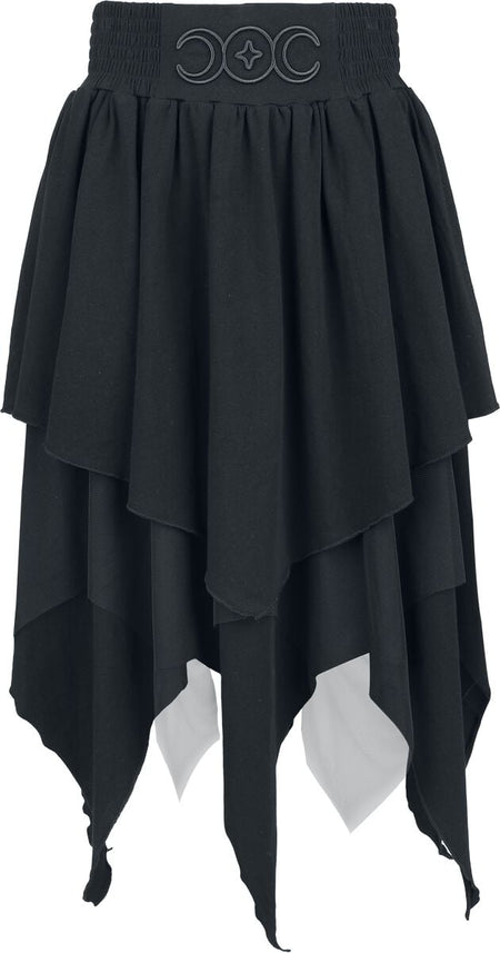 Jupe mi-longue Gothic de Gothicana by EMP - Mystical Woods - S à XXL - pour Femme - noir - Gothicana by EMP