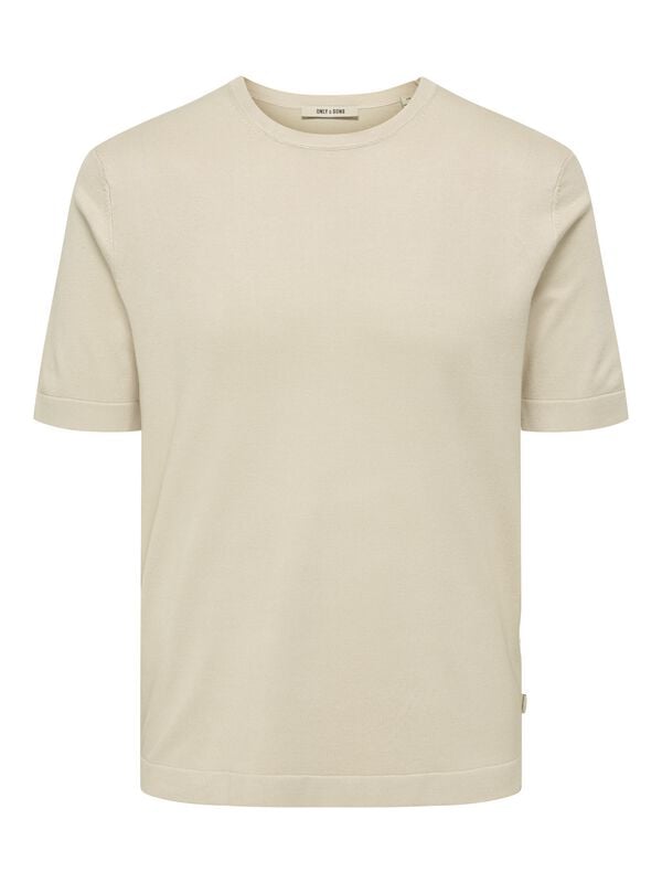 T-Shirt Manches courtes  de ONLY and SONS - ONSWYLER LIFE REG 14 SS KNIT NOOS - S à XXL - pour Homme - beige - ONLY and SONS