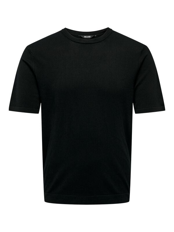 T-Shirt Manches courtes  de ONLY and SONS - ONSWYLER LIFE REG 14 SS KNIT NOOS - S à XXL - pour Homme - noir - ONLY and SONS