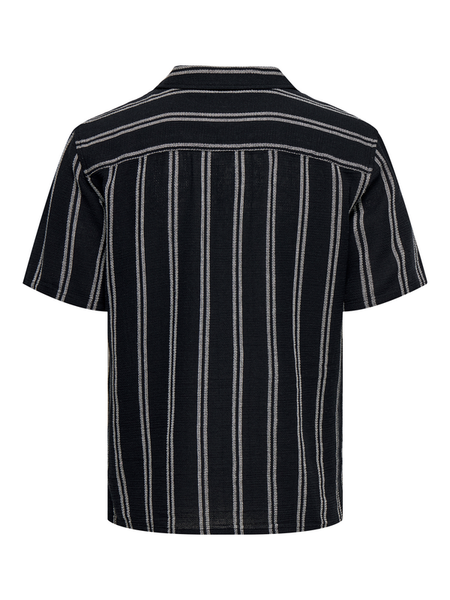 Chemise manches courtes  de ONLY and SONS - ONSTREV LIFE REG NOOS - Chemise Rayée - S à XXL - pour Homme - marine - ONLY and SONS - View 2