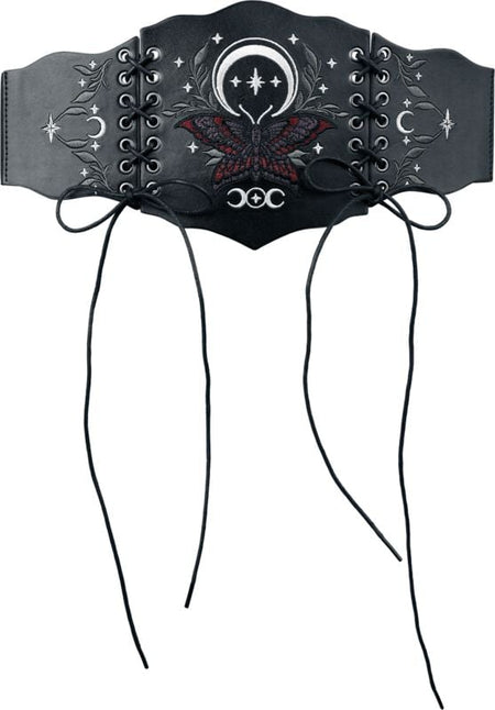 Ceinture Gothic de Gothicana by EMP - Mystical Woods Bestickter Taillengürtel mit Schnürung - pour Femme - noir - Gothicana by EMP