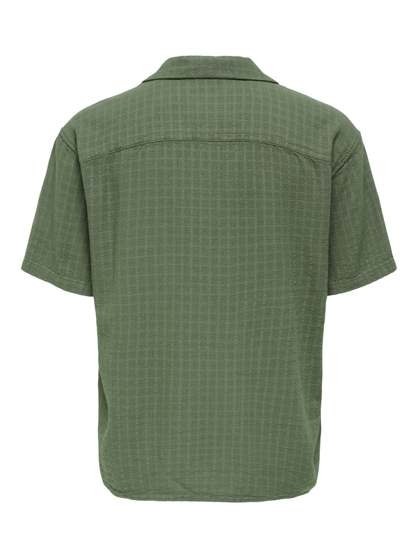 Chemise manches courtes  de ONLY and SONS - ONSLATHAM REG RESORT STRUC 0257 NOOS - Chemise Manches Courtes - S à XXL - pour Homme - olive - ONLY and SONS - View 2