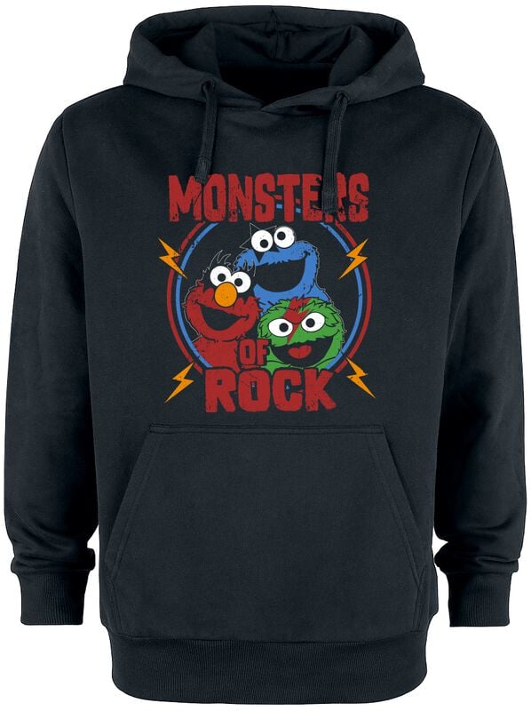 Sweat-shirt à capuche  de Sesame Street - Monsters Of Rock - S à XL - pour Homme - noir - Sesame Street