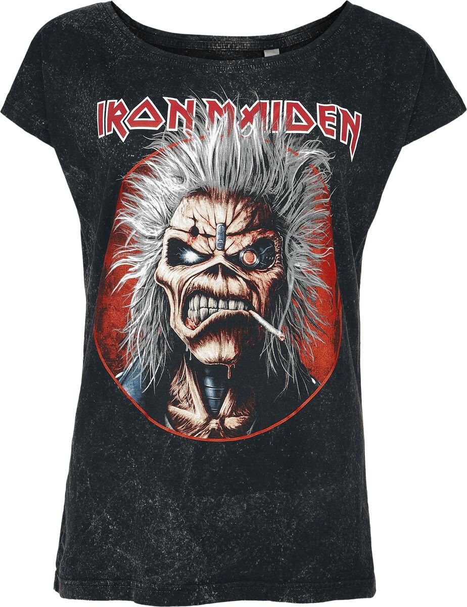 T-Shirt Manches courtes  de Iron Maiden - Smoking Eddie - S à 4XL - pour Femme - noir - Iron Maiden