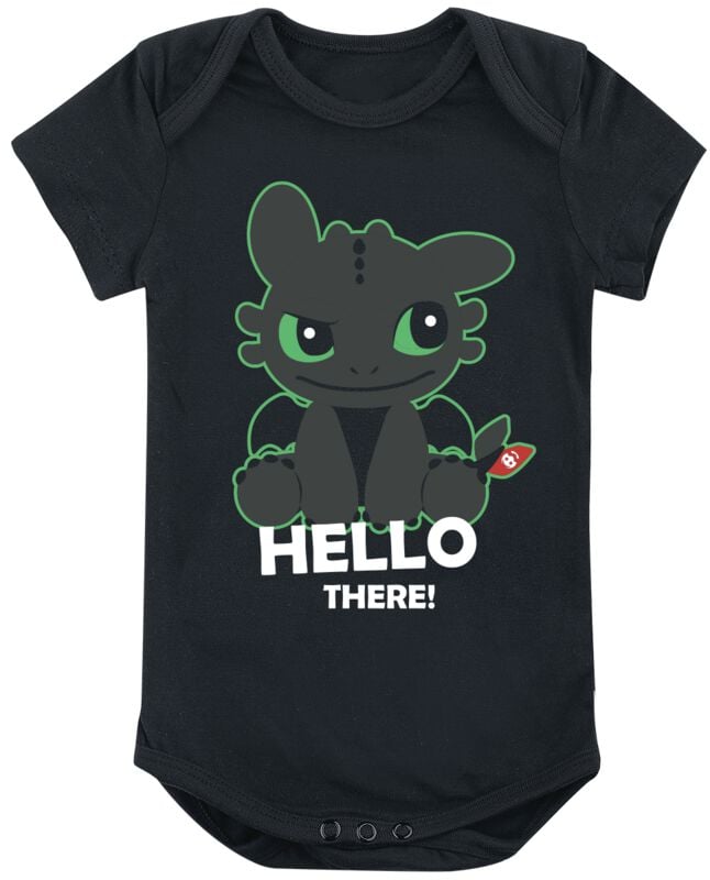 Body  de Dragons - Krokmou - Hello There! - 50/56 à 86/92 - pour filles & garçonse - noir - Dragons