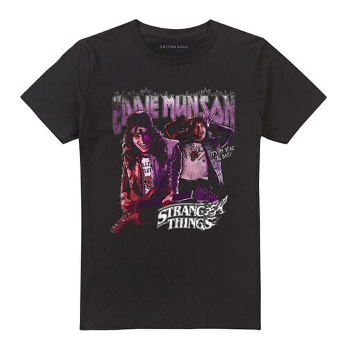 T-Shirt Manches courtes  de Stranger Things - Eddie Munson Homage 86 - S à XXL - pour Unisexe - noir - Stranger Things
