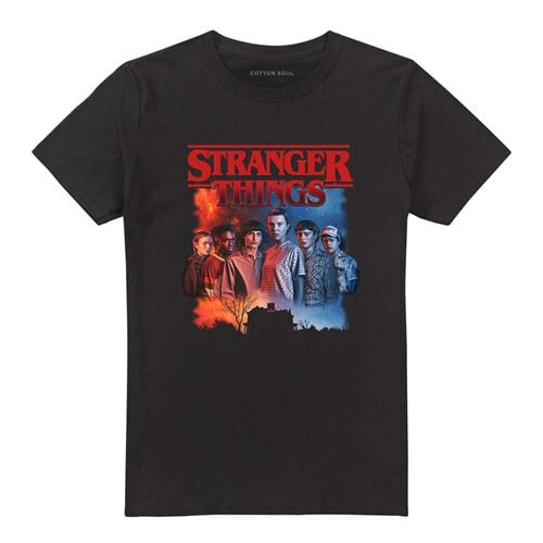T-Shirt Manches courtes  de Stranger Things - Hawkins Creel House Poster - S à XXL - pour Homme - noir - Stranger Things