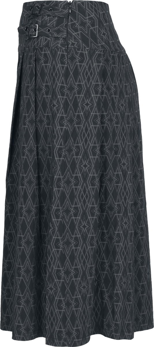 Jupe mi-longue Gothic de KIHILIST by KILLSTAR - Morissa Midi Skirt - XS à 4XL - pour Femme - noir - KIHILIST by KILLSTAR - View 2