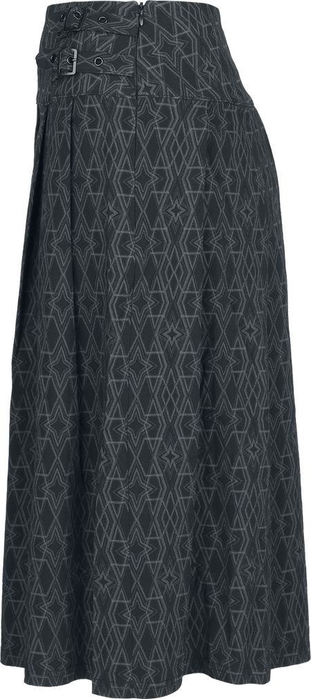 Jupe mi-longue Gothic de KIHILIST by KILLSTAR - Morissa Midi Skirt - XS à 4XL - pour Femme - noir - KIHILIST by KILLSTAR - View 2