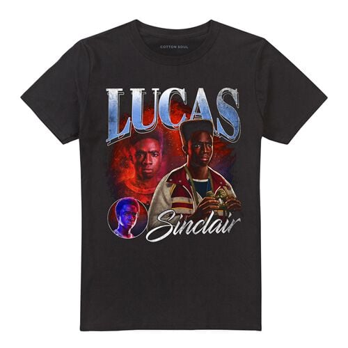 T-Shirt Manches courtes  de Stranger Things - Season 5 - Lucas Homage - S à XXL - pour Homme - noir - Stranger Things